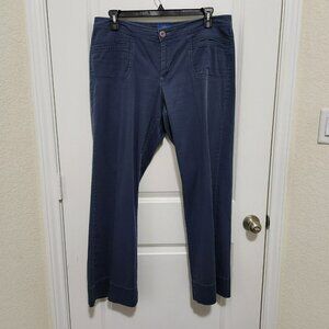 Natural Reflections Women's 16 Mid Rise Blue Wide Leg Pants Back Flap Pocketspp